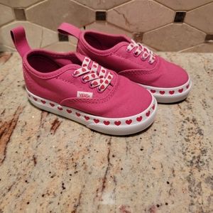 Toddler size 6 pink vans with hearts